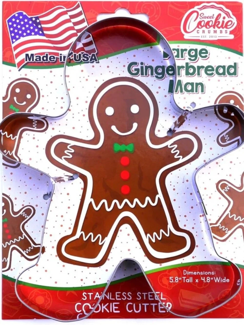 Large Gingerbread Man Cookie Cutter - Premium Stainless Steel, Dishwasher Safe